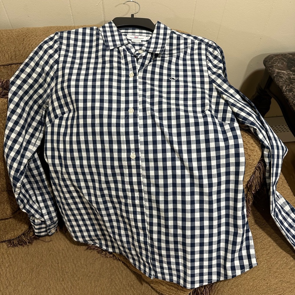 Vineyard Vines oxford button down women’s size small navy